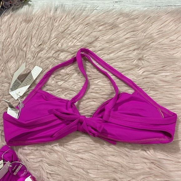 NWT Vitamin A Fuchsia Pink Push Up Polka Dot Reversible Bikini Set - Picture 8 of 9